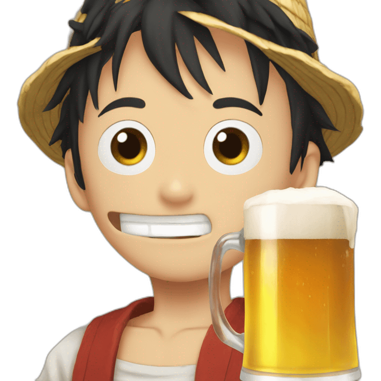 Luffy with beer emoji