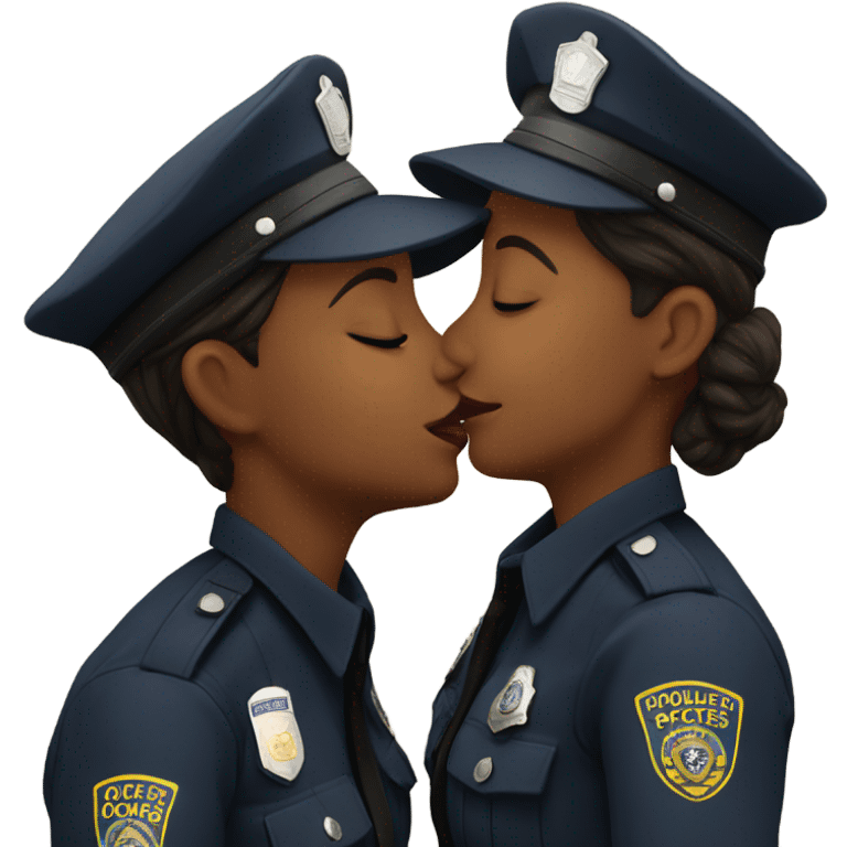 Female cops kissing emoji