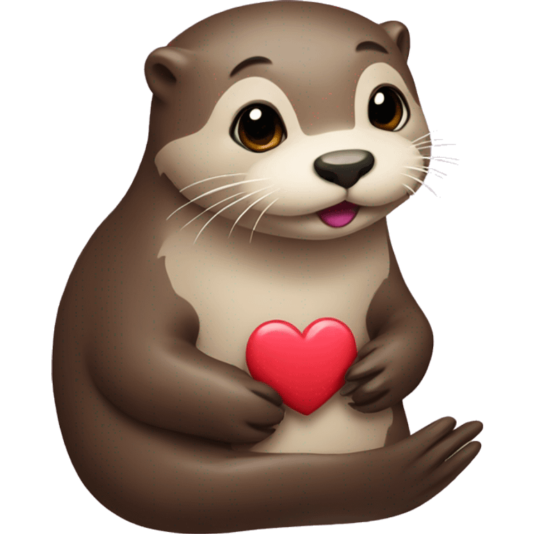 otter with a heart emoji