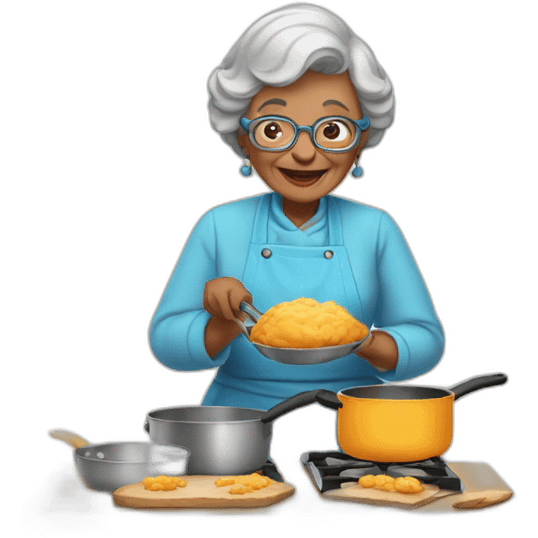 Granny coocking emoji