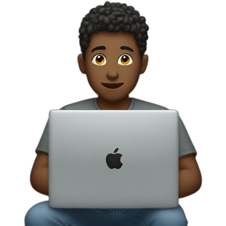  boy with an apple laptop emoji