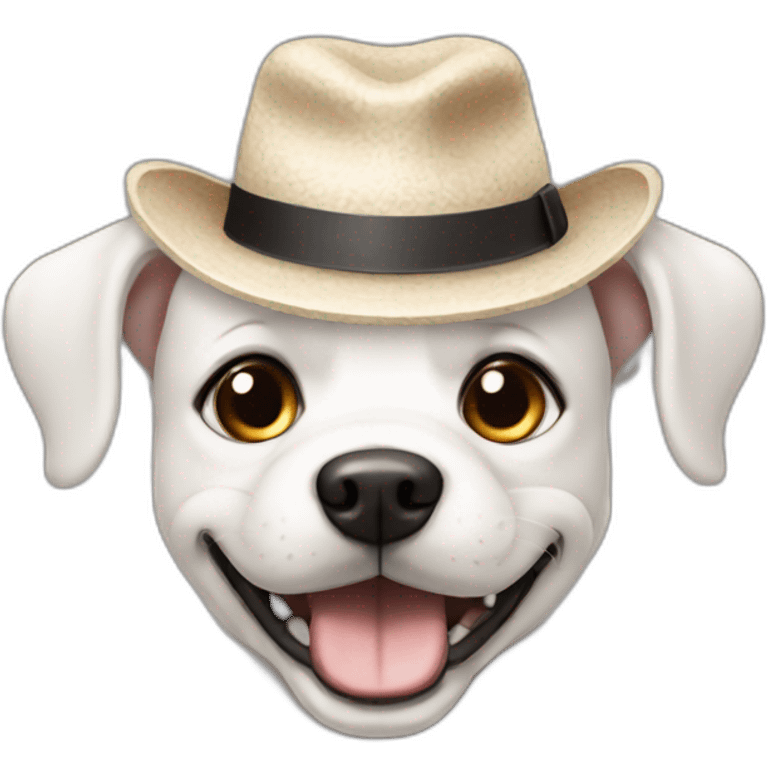 dog white smile in a hat emoji