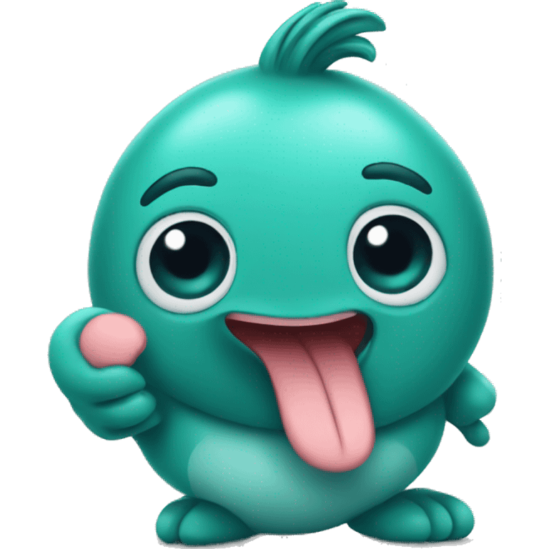 Teal animal with thumbs up emoji