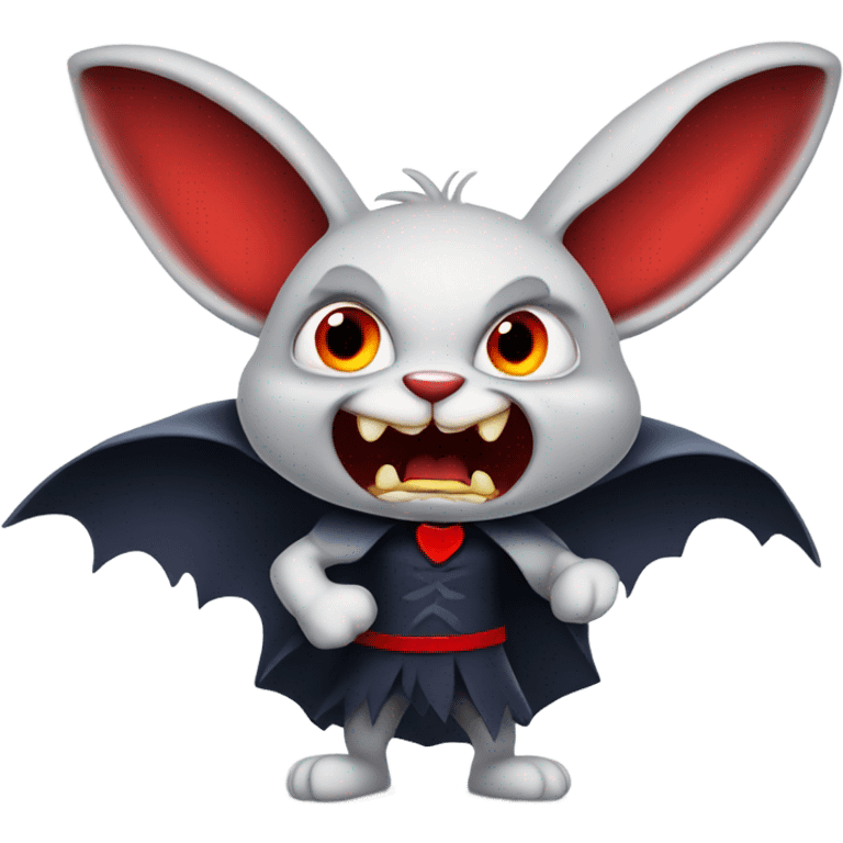 Rabbit as vampire angry emoji