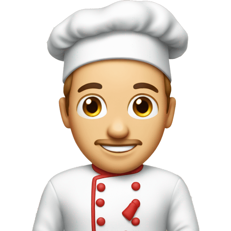 Chef baking heart shaped pizza emoji