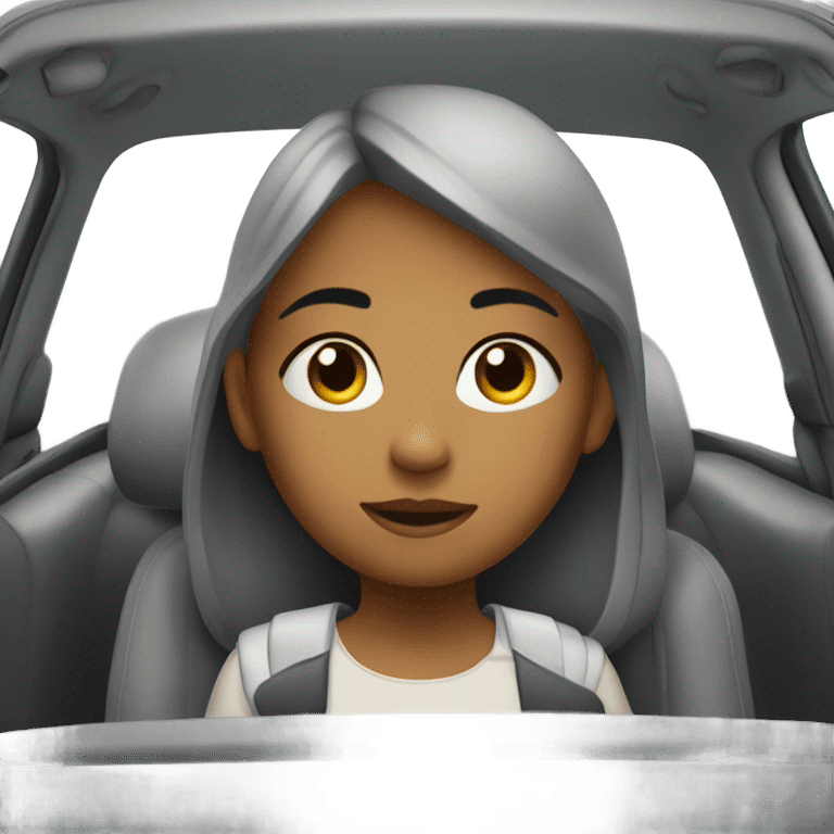 White skin girl driving emoji