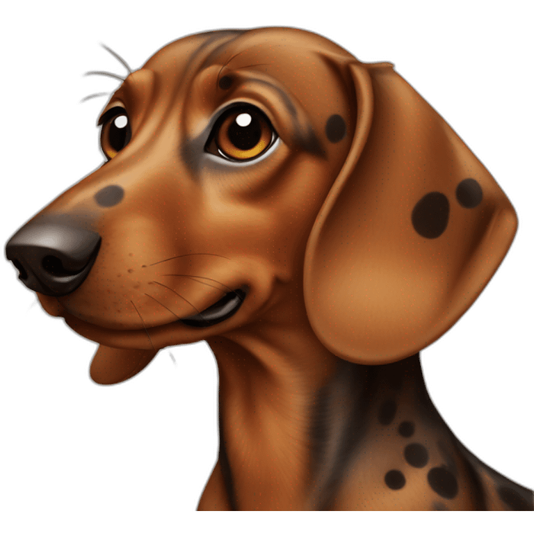 brown dachshund with dark dots emoji