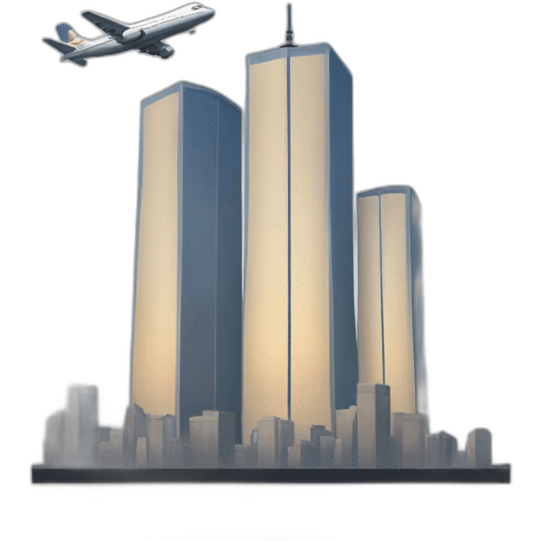 The twin towers and the plane emoji