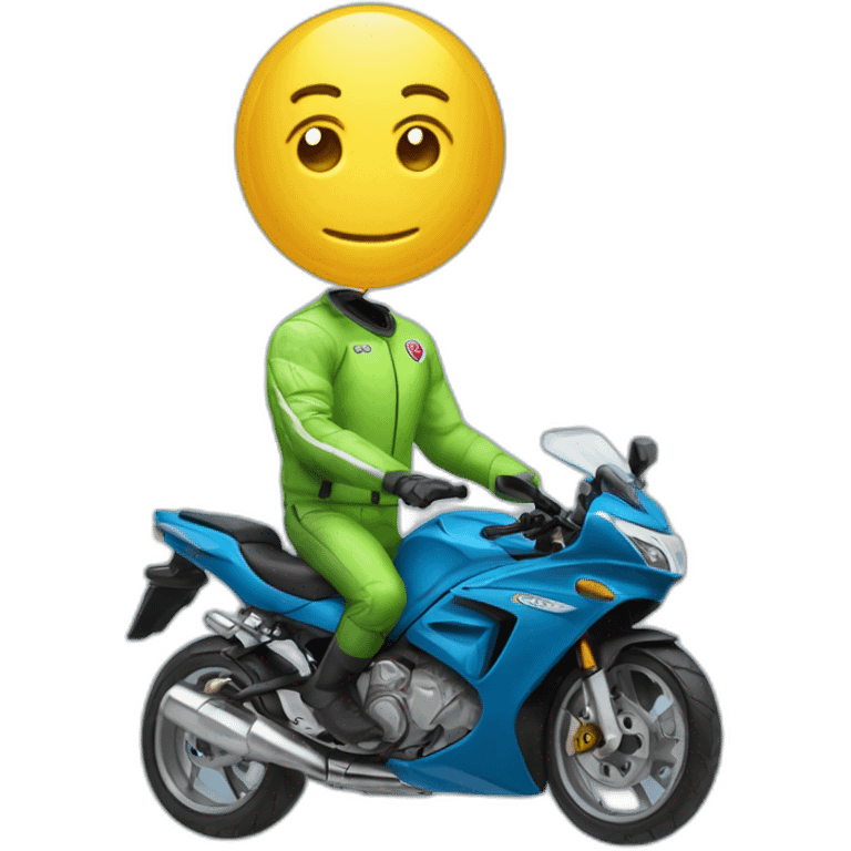 Ballon de foot qui conduit une moto emoji