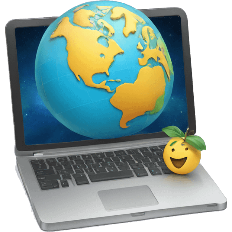 globe and laptop emoji