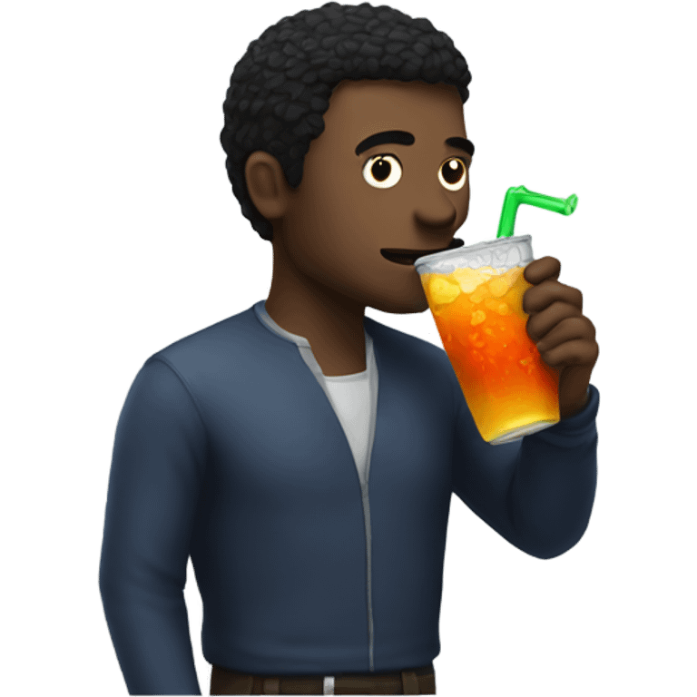 Man drinking monster drink emoji