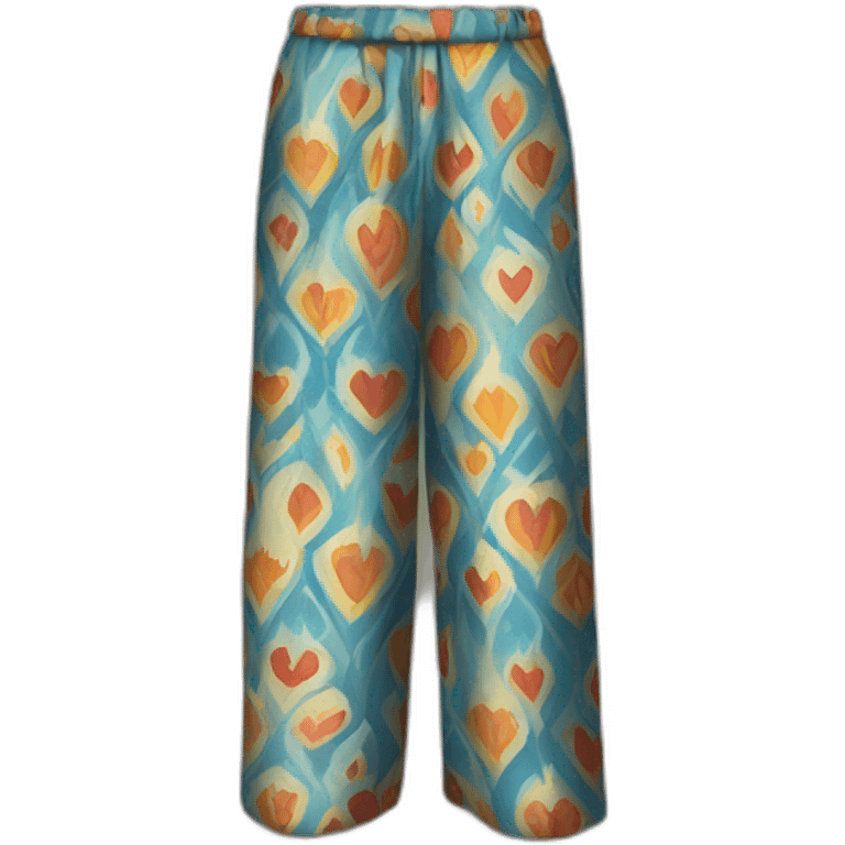 person wearing colorful pattern wide pants, medieval emoji