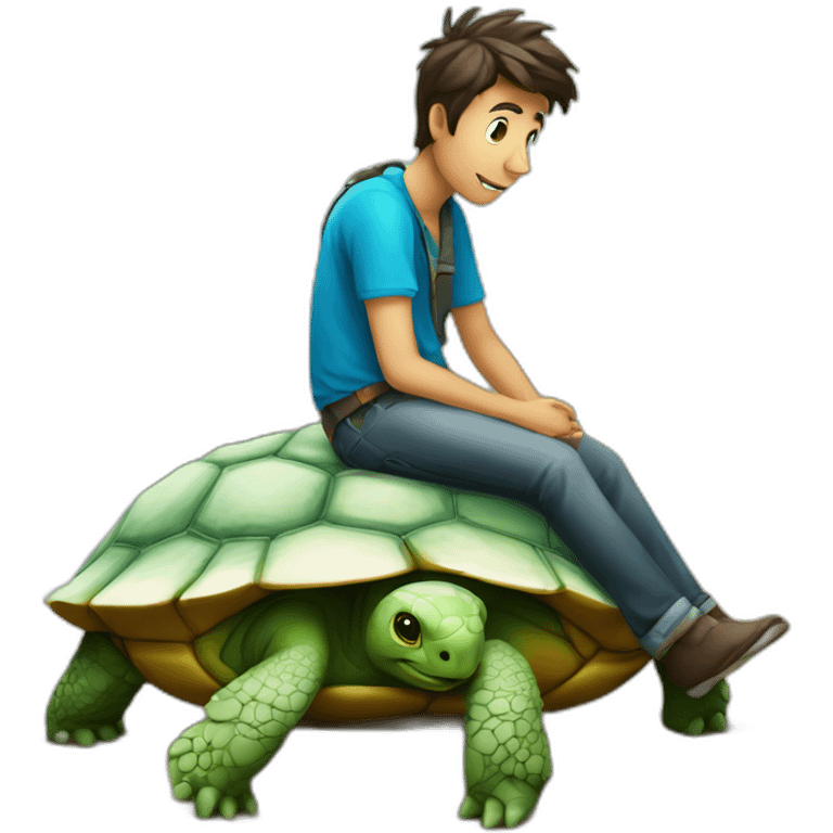 Homme sur une tortue emoji