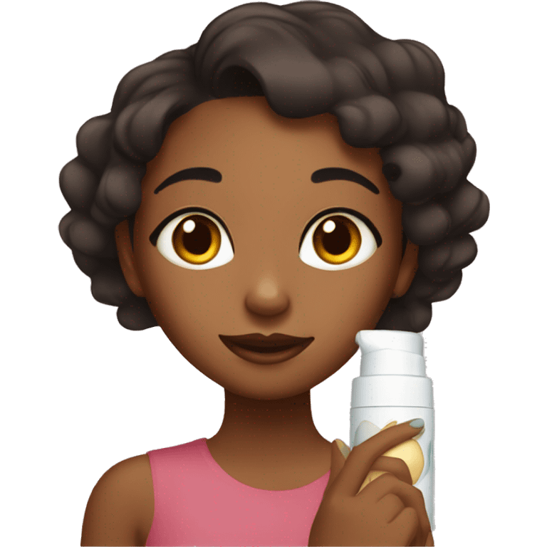 Brown  girl applying cream on face emoji