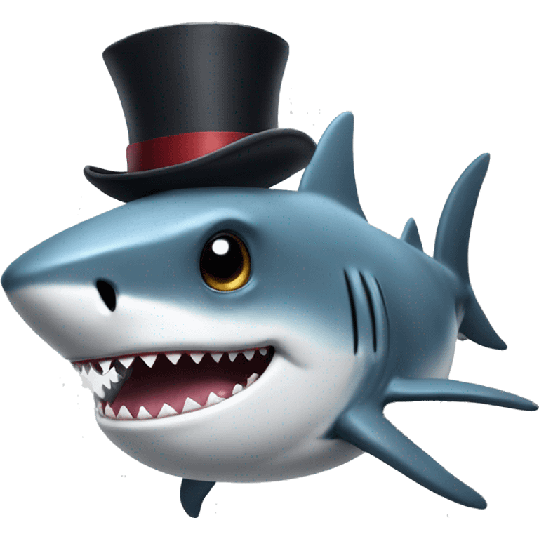 Shark with tophat emoji