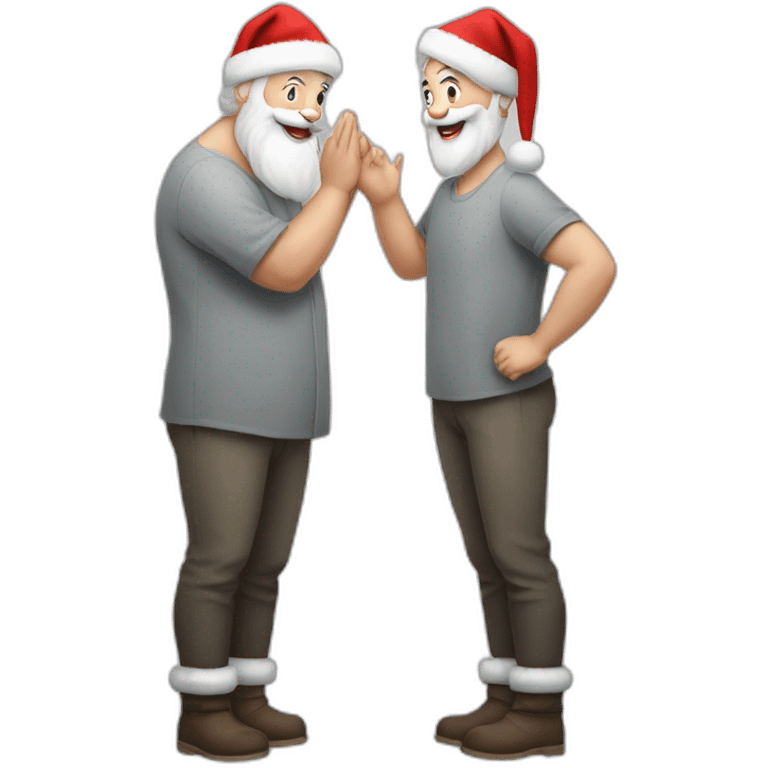 Full height Actively gesturing with hands pale skin Santa Claus in gray emoji