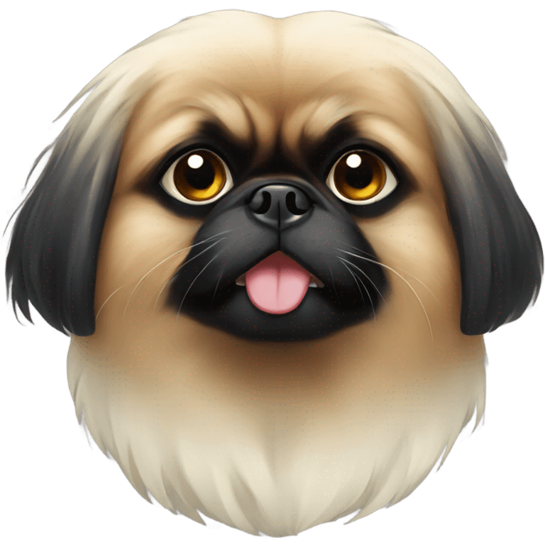 Black pekingese emoji