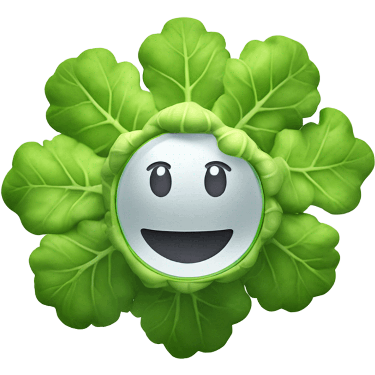 3D cauliflower emoji character with big eyes 👀, surrounded by a few green leaves 🍃, holding a small mirror 🪞. The character is floating in the air with no legs visible, on a pure white background. emoji