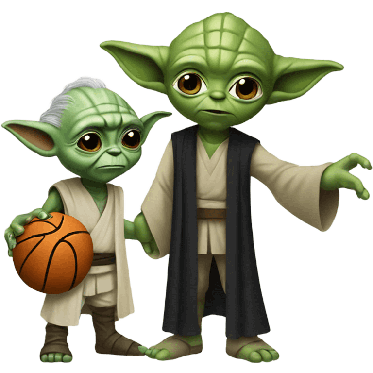 Yoda and darth playing basketball emoji