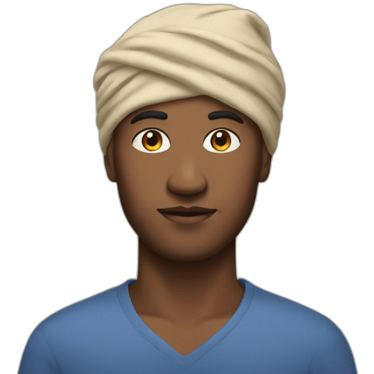 White Man in beige turban and red shirt emoji