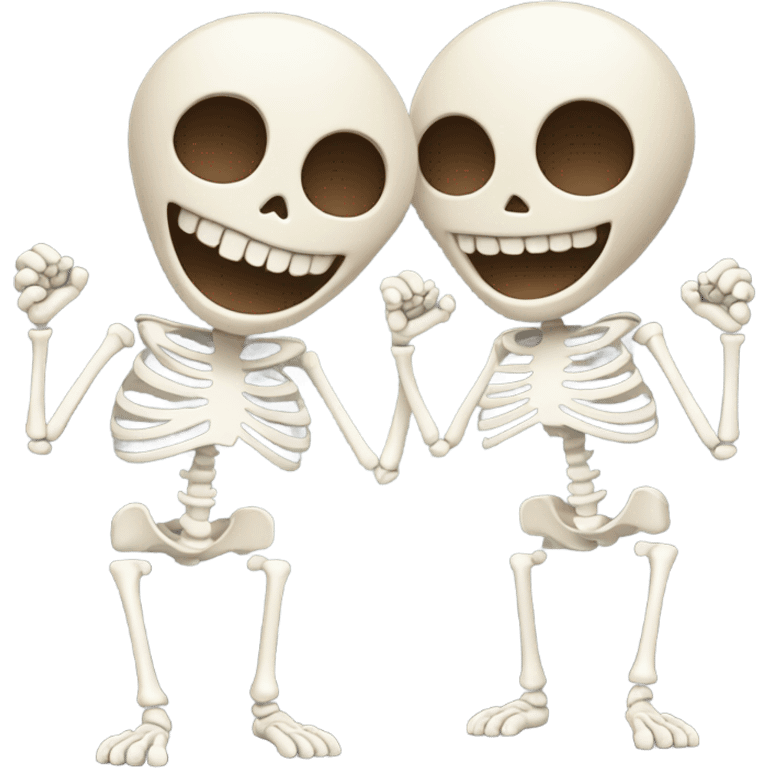 Cute laughing skeleton emoji