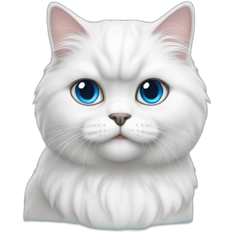 white persian cat blue eyes emoji