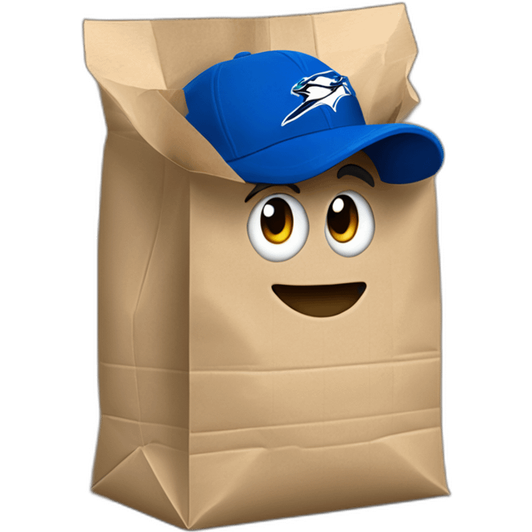 Toronto bluejays fan with a paper bag on his head emoji