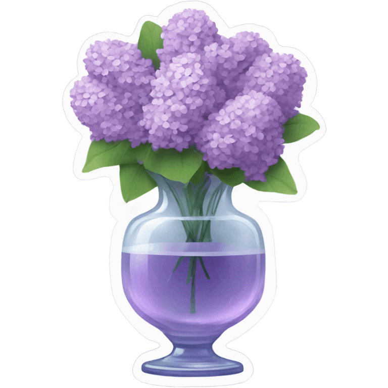 Lilac bouquet in crystal vase emoji