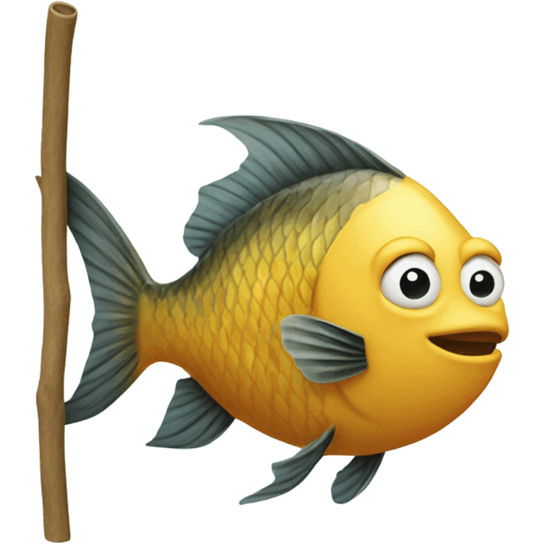 Fish with blind stick emoji