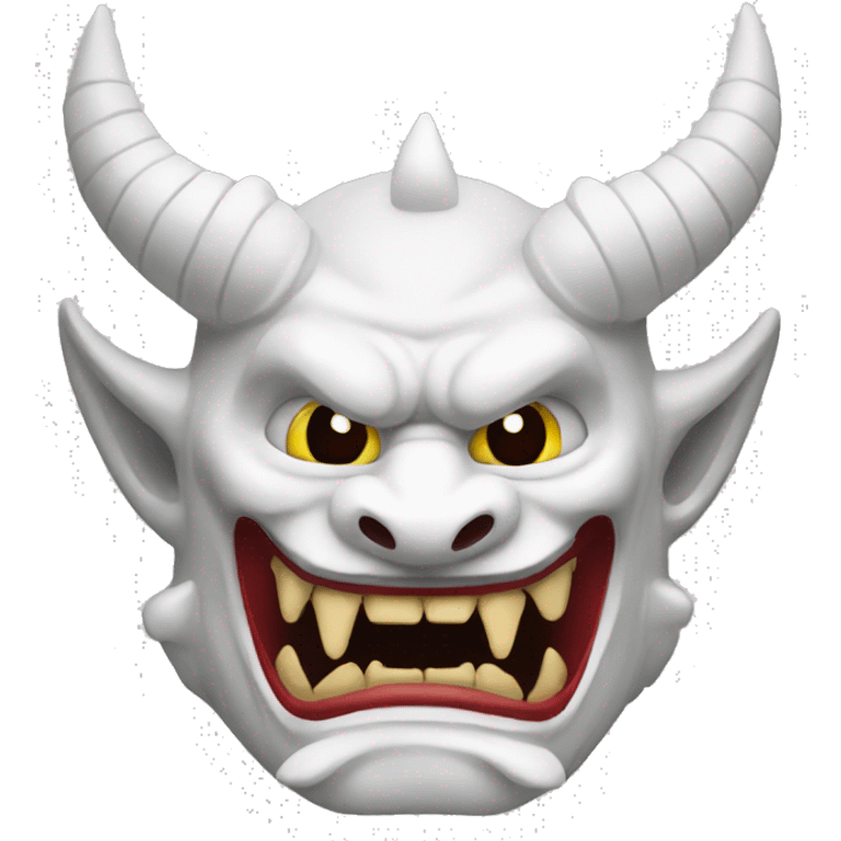 White Oni Dragon Japanese Mask emoji