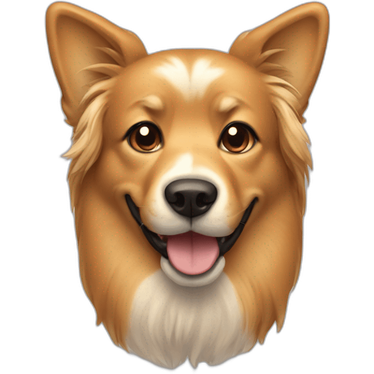 Furry caramel dog with lifted ears emoji