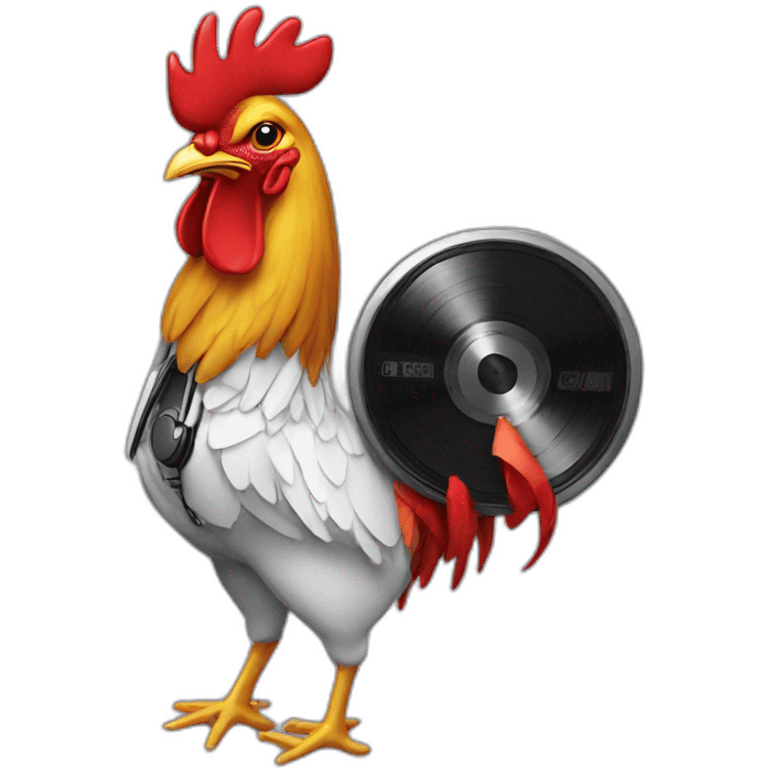 A french dj rooster emoji