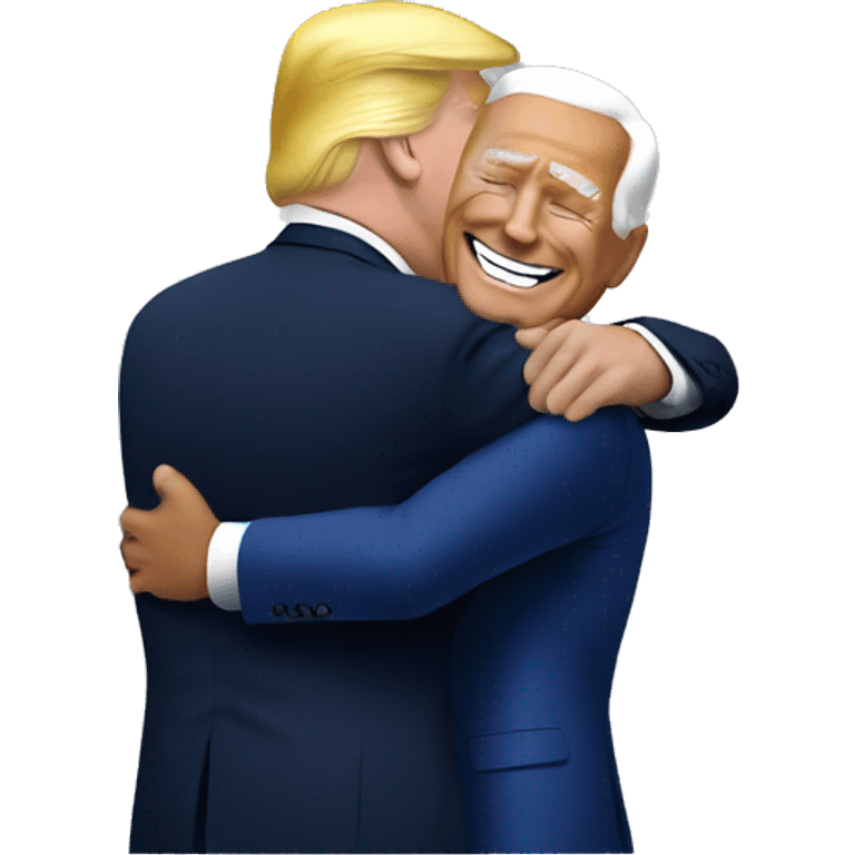 trump hug biden emoji