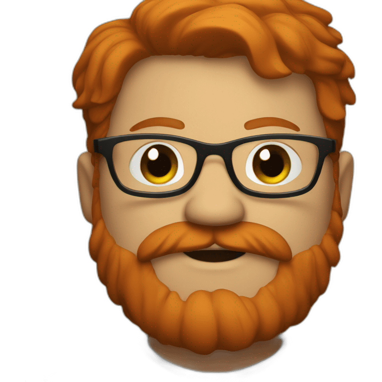 A red-haired fat guy with glasses and a beard emoji