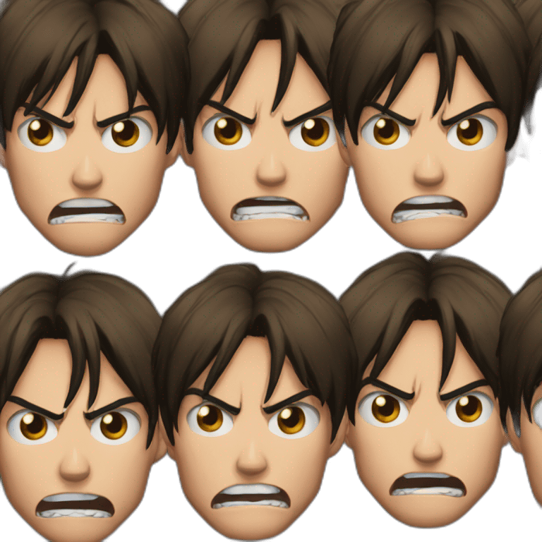 Eren Yeager angry black background emoji