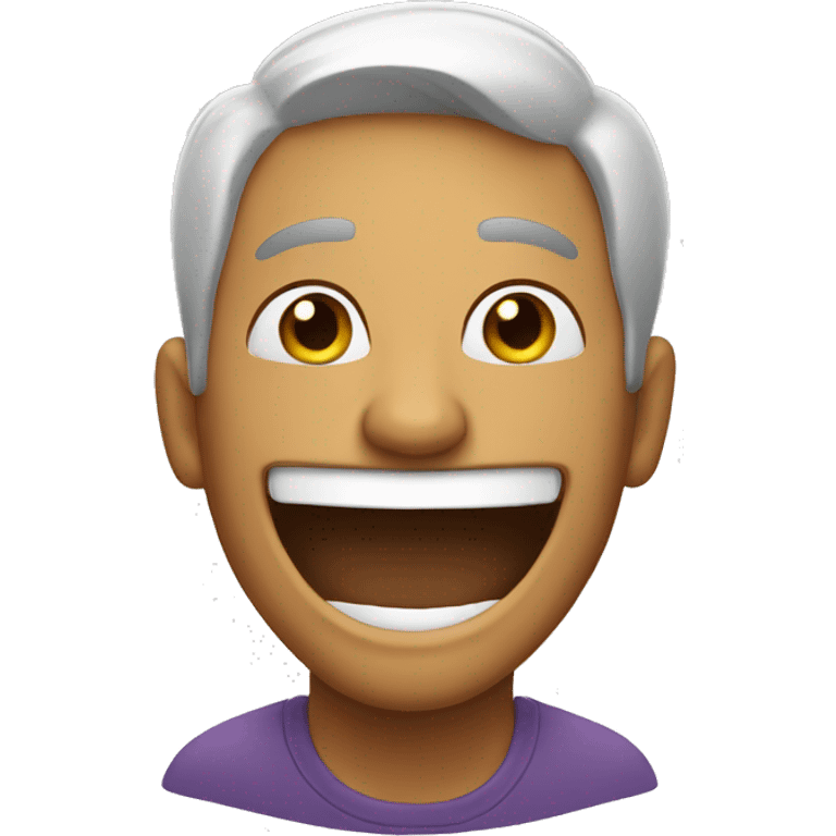 A man covering a laughing face emoji