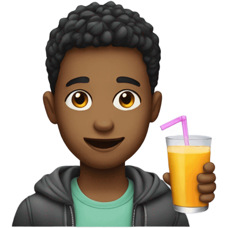 Boy drink juice emoji