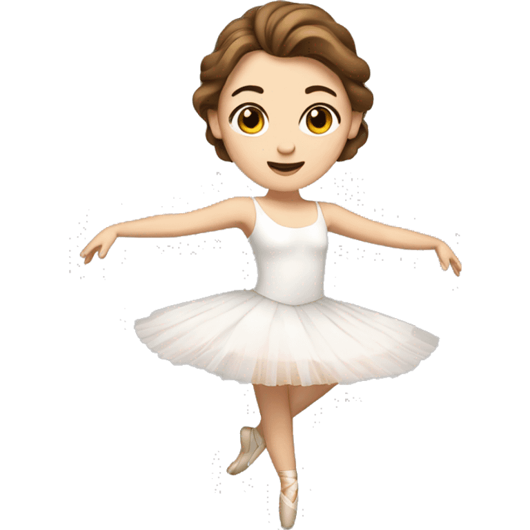 White girl dancing ballet with brown hair  emoji