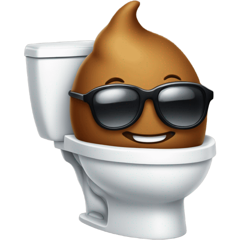 Poop with sunglasses that is wearing a toilet  emoji