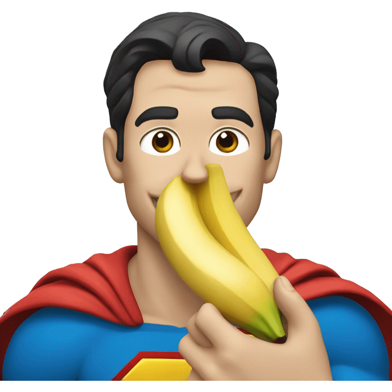 Superman eating a banana emoji