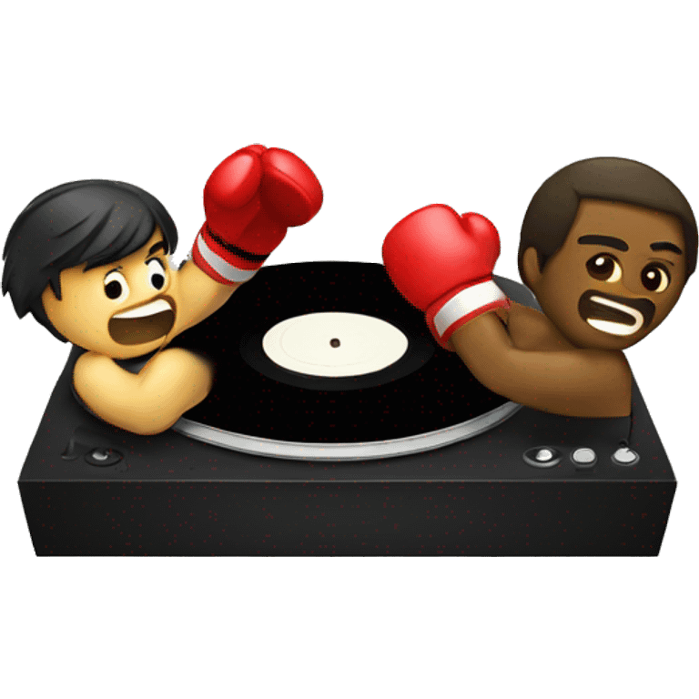 Vinyl records having a boxing match emoji