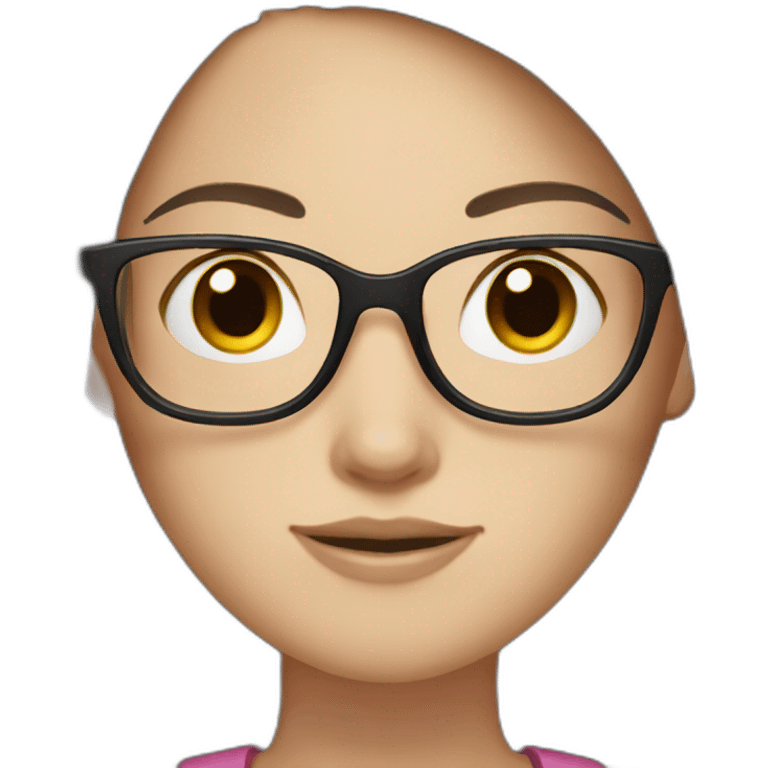 White girl with long straight dark Brown hair and glasses emoji