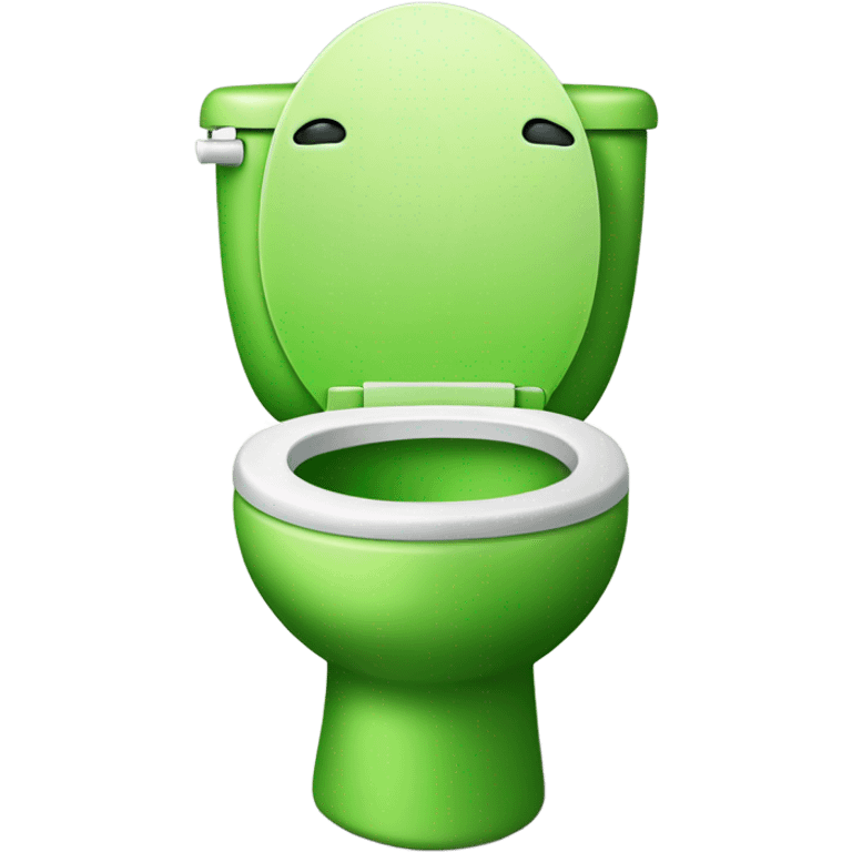 Toilet with bright green vomit emoji