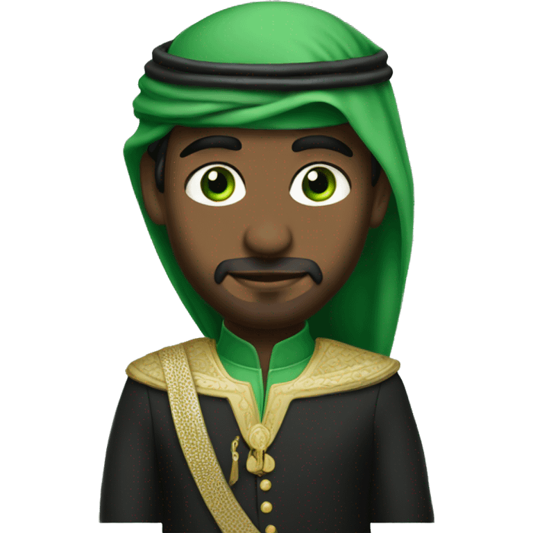 Prince of Dubai with green eyes emoji