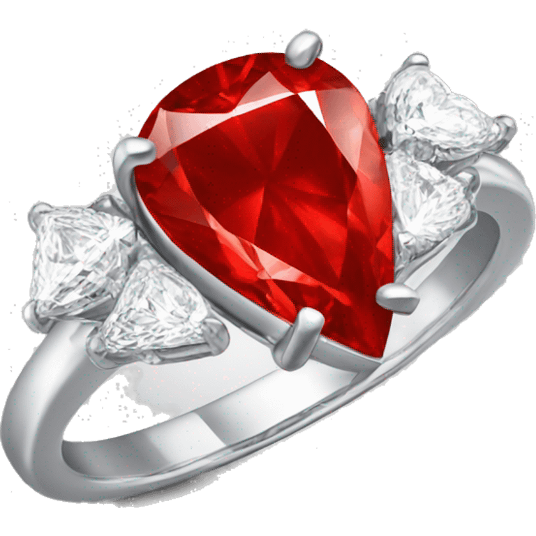 red color ring with heat shape diamond on it emoji