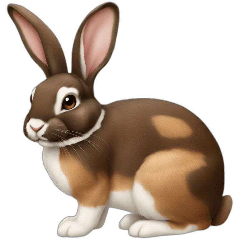 Harlequin rabbit breed light and dark brown emoji