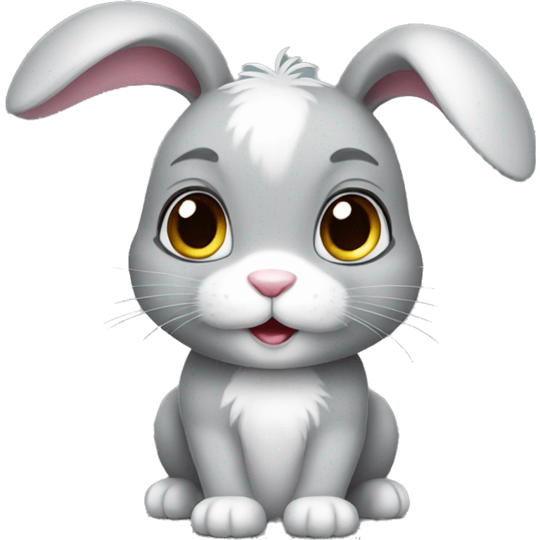 Bunny gray cute emoji