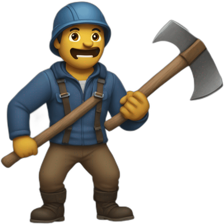 A man with an ax in his hand emoji