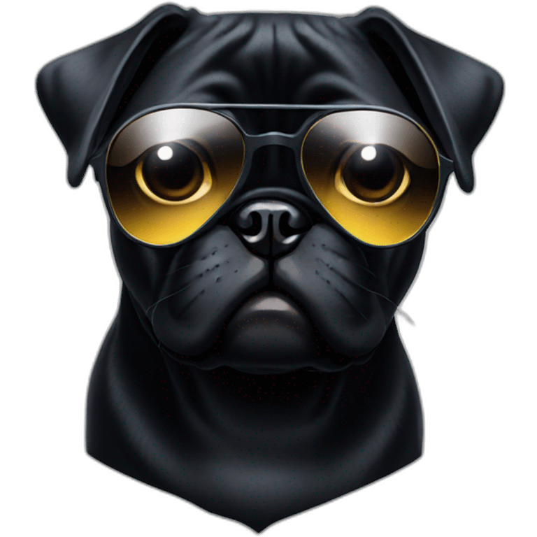 Black Pug with sunglasses emoji