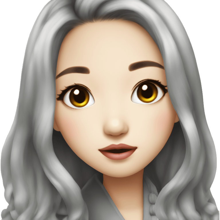 Cute glamorous Korean girl emoji